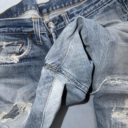 Levis 501 Vintage 70s SS Redline Selvedge USA XX Jeans Light Wash 32x28 Skinny