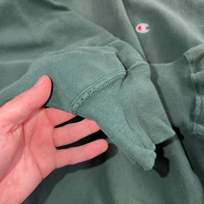 Vintage Champion 90s USA Green Reverse Weave Sweatshirt Blank XL Gusset Jumper