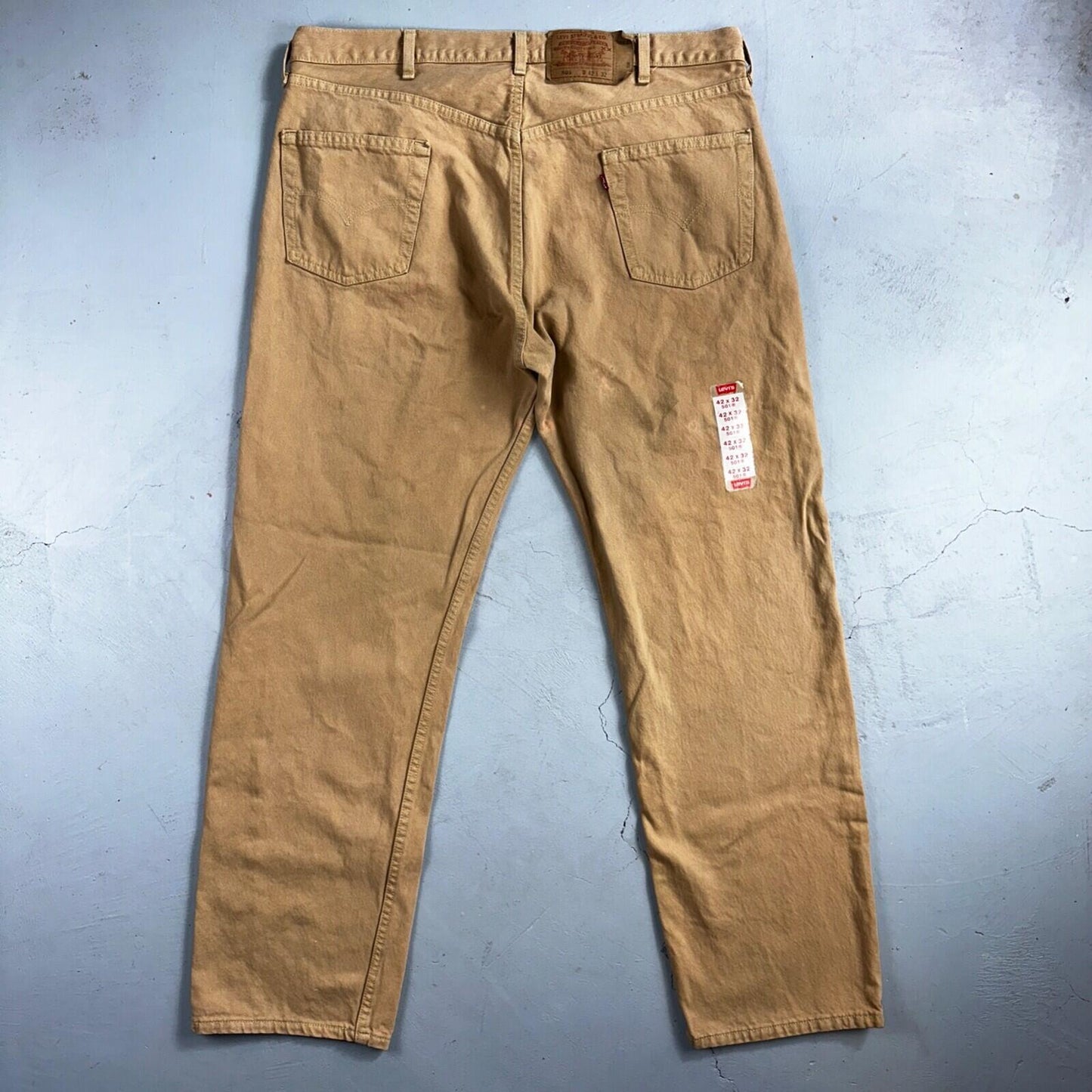 Levis 501 Vintage 90s USA XX Straight Leg Jeans Khaki Brown Wash 42x32 Act 40x32