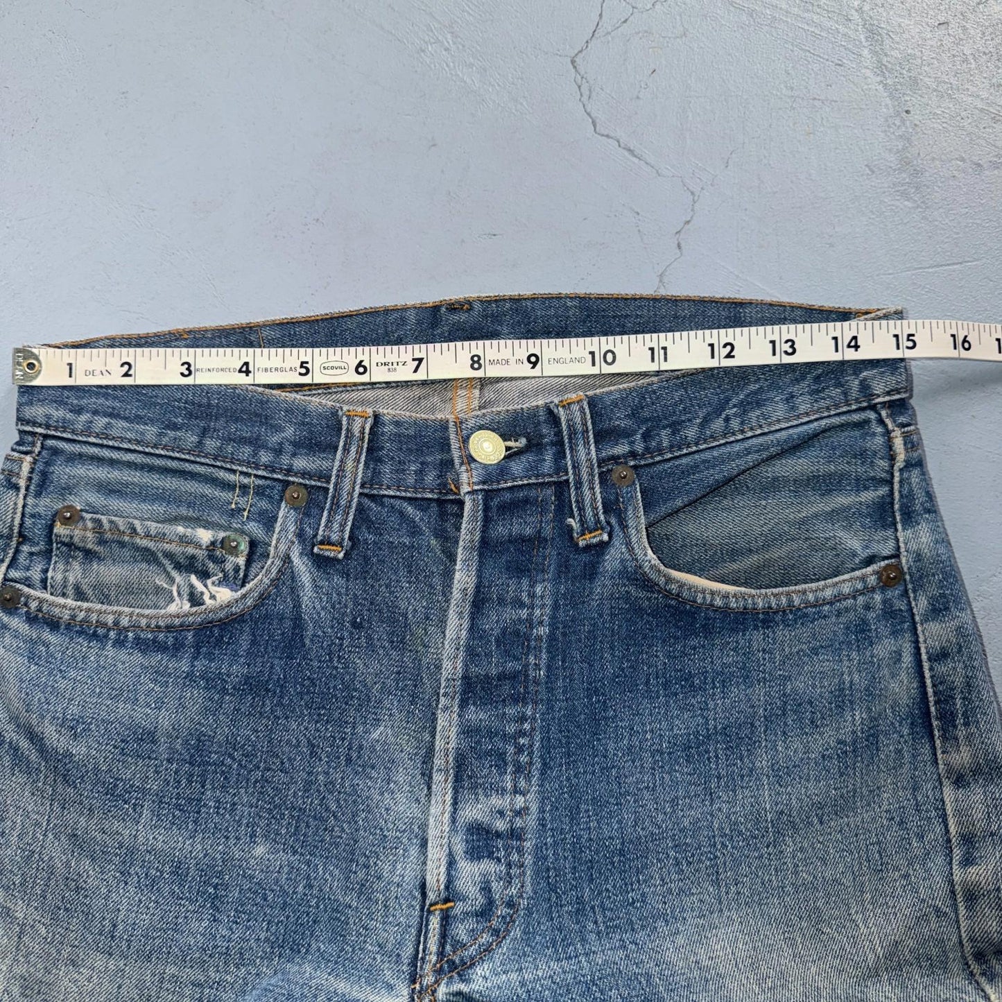 Levis 501 Vintage 70s SS Redline Selvedge USA XX Jeans Light Wash 31x33 Ac 30x29