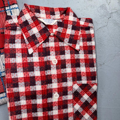 VTG 1950s NOS Plaid Flannel Boys Shirt Lot Newberry Rockabilly Size 10 RARE 50s