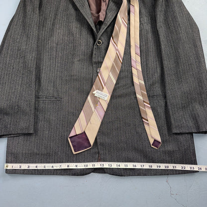VTG Mens 2 PC Suit 46 Jacket Coat Pants Gray Rockabilly 60s 1960s HBT Drop Loop
