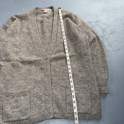Crazy Horse Chunky Cable Knit Cardigan 100% Wool Comfy Winter Party 90s VTG