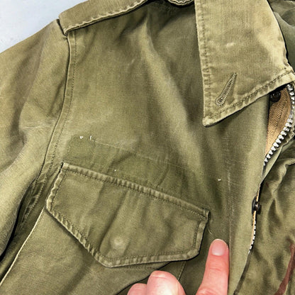 Vintage Military Jacket Green Button Up Vietnam Era 60s 70s M65 M1951 Parka