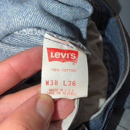 Levis 501 Vintage 80s USA XX Straight Leg Jeans Blue Light Wash 38x36 Act 35x31
