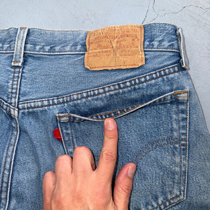 Levis 501 Vintage 80s Redline Selvedge USA XX Jeans Light Wash Act 33x32