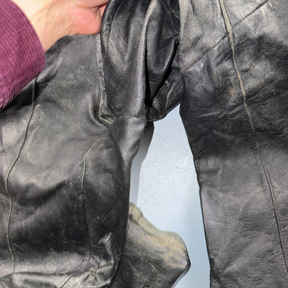 VTG 1950s 1960s Black Leather Motorcycle Pants 31x31 Rockabilly 50s 60s Buco Sty