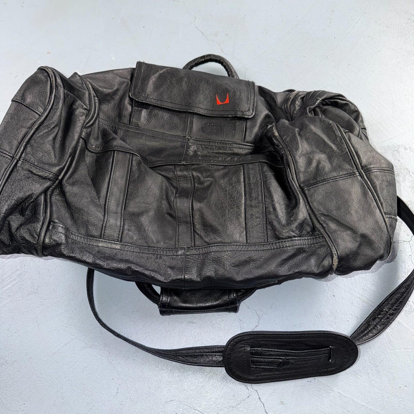 Herman Miller Eames Vintage Soft Black Leather Promotional Duffle Bag Promo 90s