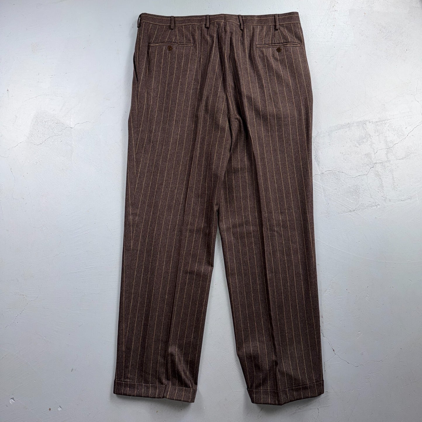 VTG Mens 2 PC Suit 56 Jacket Coat Pants Double Breasted Wool Italy 90s Luciano