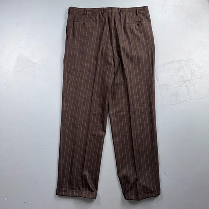VTG Mens 2 PC Suit 56 Jacket Coat Pants Double Breasted Wool Italy 90s Luciano