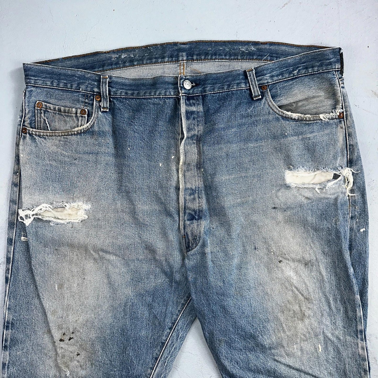 Levis 501 Vintage 80s Redline Selvedge USA XX Jeans Light Wash 48x30 Act 44x26