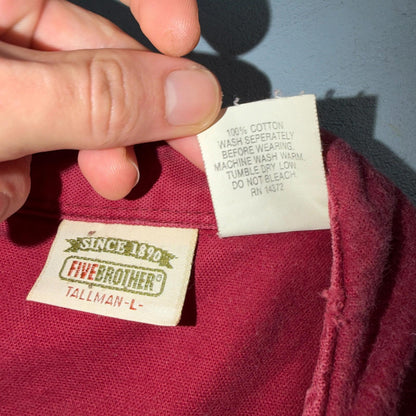 Vintage Five Brother Shirt Mens Tall Large Flannel Red 90s 1990s Workwear