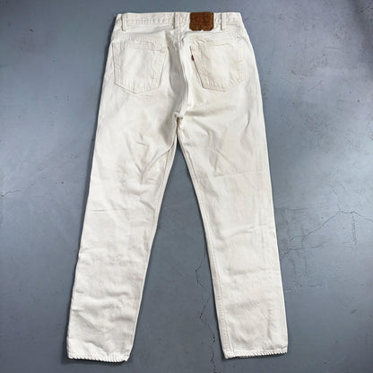 Levis 501 Vintage 80s USA XX Straight Leg Jeans White Light Wash 34x32 Act 31x31