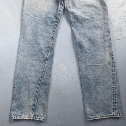 Levis 501 Vintage 80s Redline Selvedge USA XX Jeans Light Wash 31x36 Act 28x30