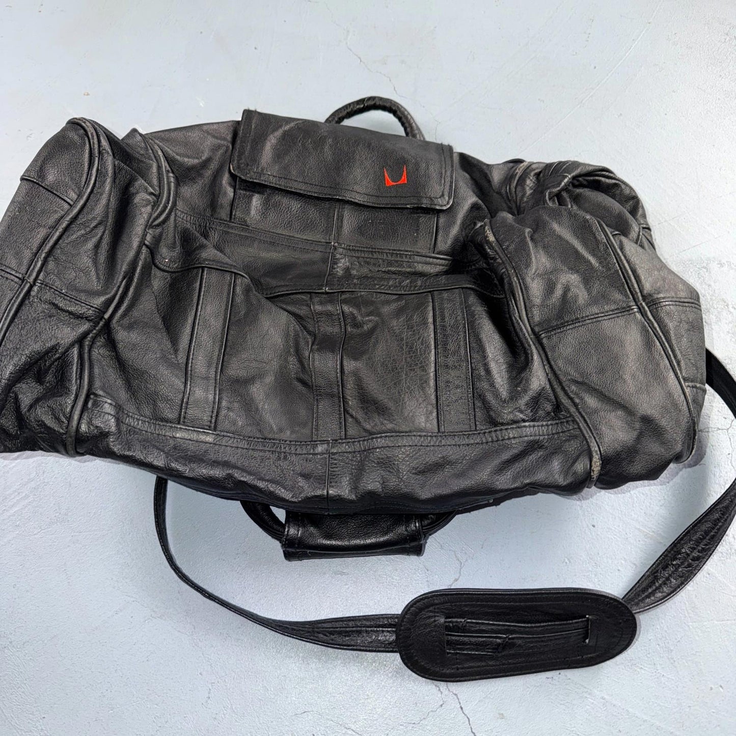 Herman Miller Eames Vintage Soft Black Leather Promotional Duffle Bag Promo 90s