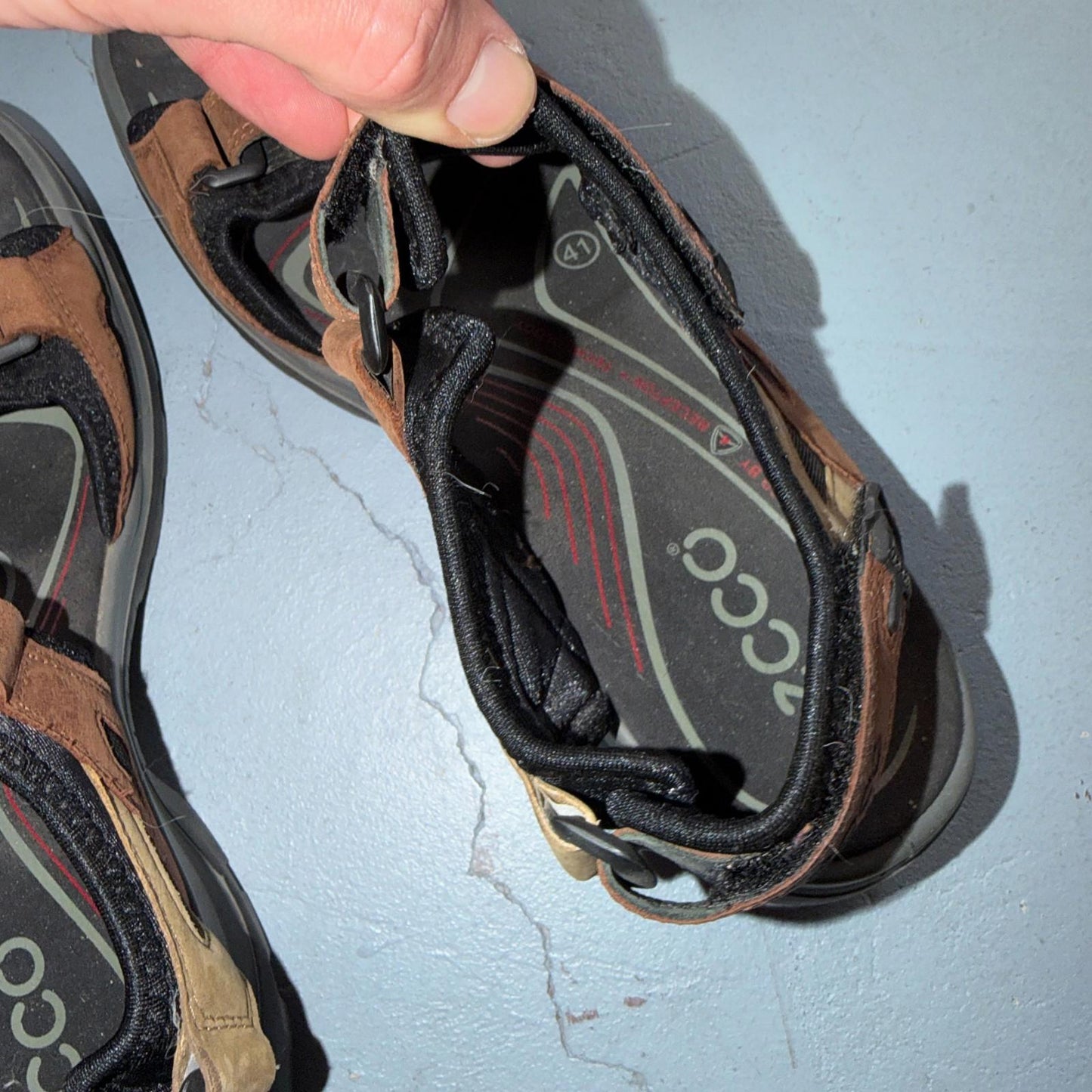 ECCO Off Road Receptor 2 Strap Black/Tan Hiking Sandals Men's EU 41