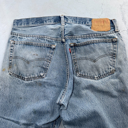 Levis 501 Vintage 80s USA XX Straight Leg Jeans Blue Light Wash Act 34x32