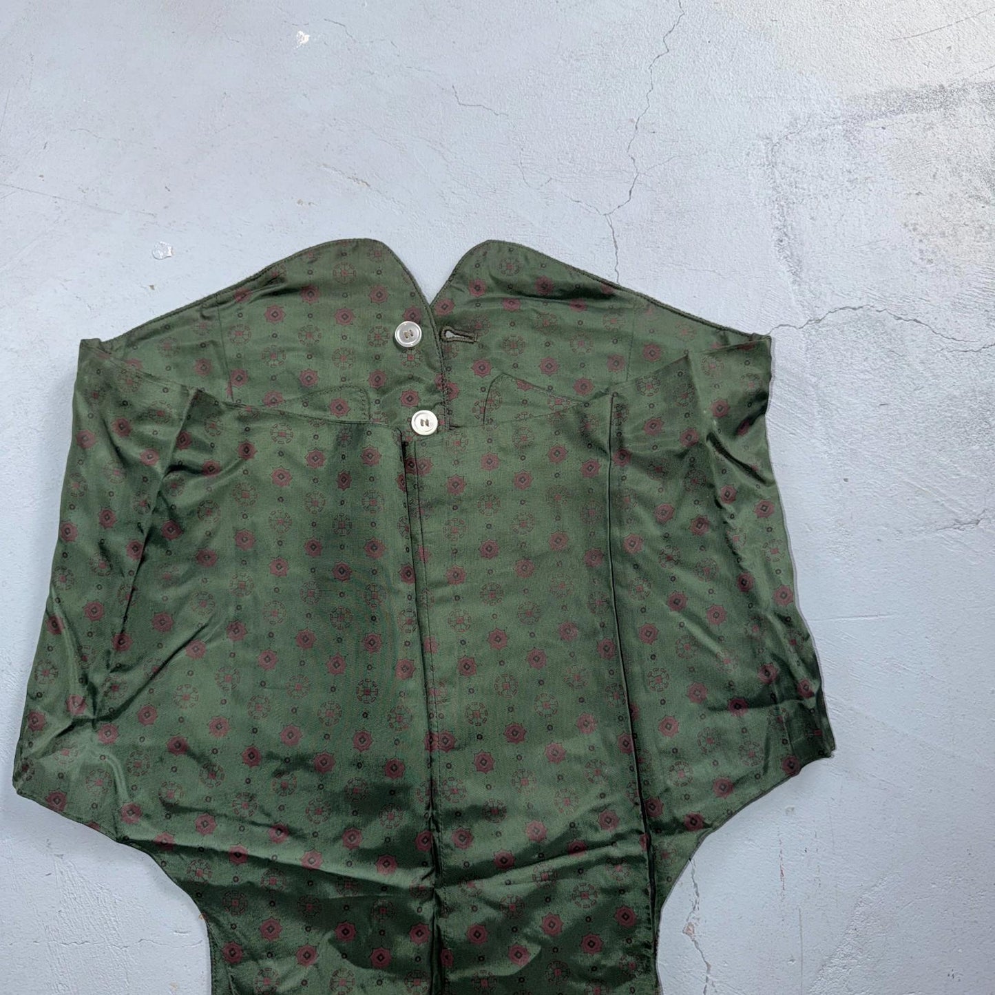 VTG Vest Mens Gray Green Waistcoat Size S 1940s 1950s Double Sided Rare Suit