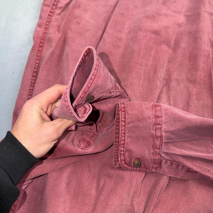 VTG Adirondack Savile Row Button Down Shirt Mens M Pink Long Sleeve Faded 90s