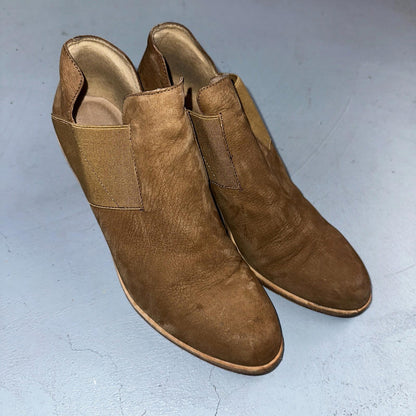 Eileen Fisher Vero Cuoio Evan Tan Soft Leather Ankle Booties Boots Size 9.5