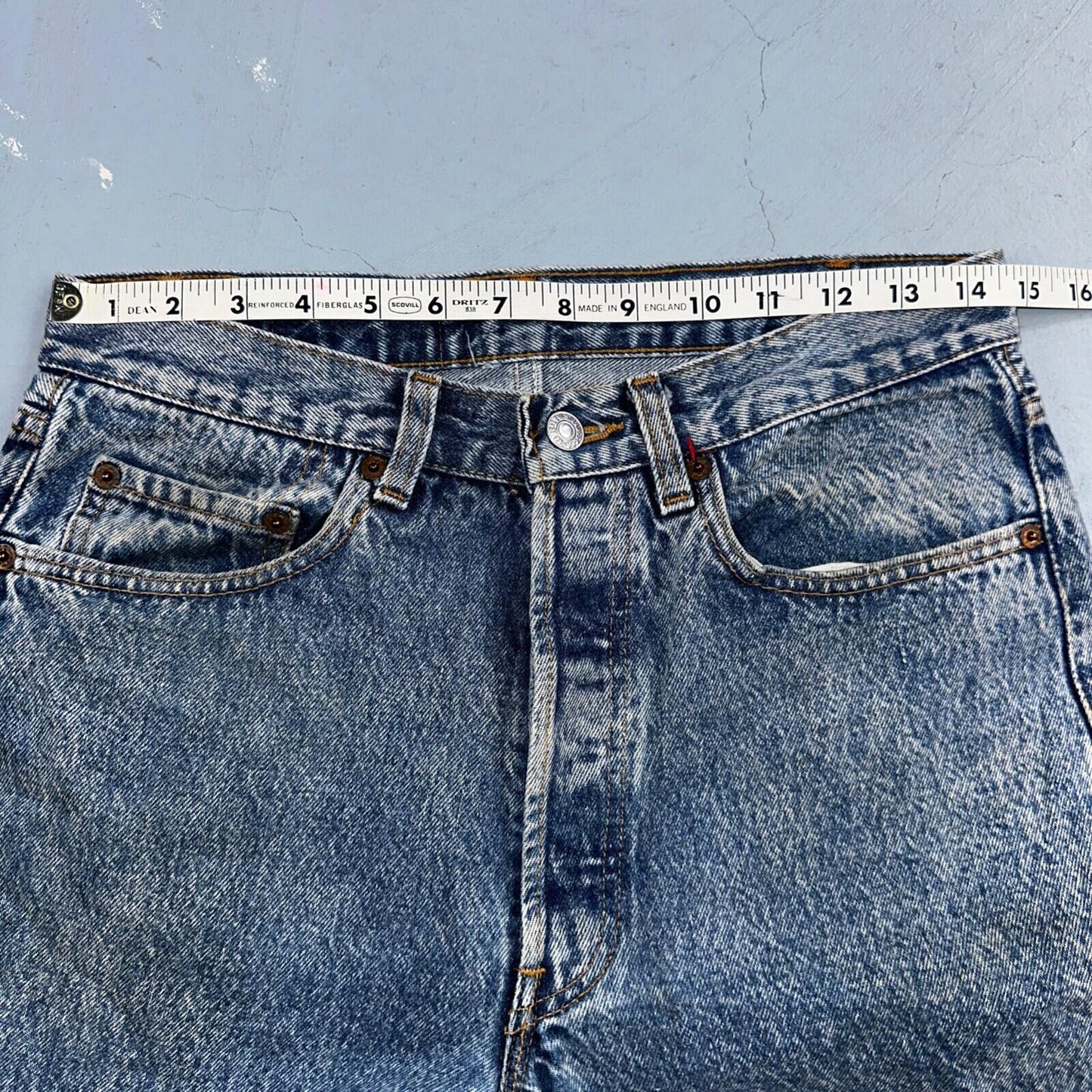 Levis 501 Vintage 90s USA XX Straight Leg Jeans Blue Med Wash 31x34 Act 29x32