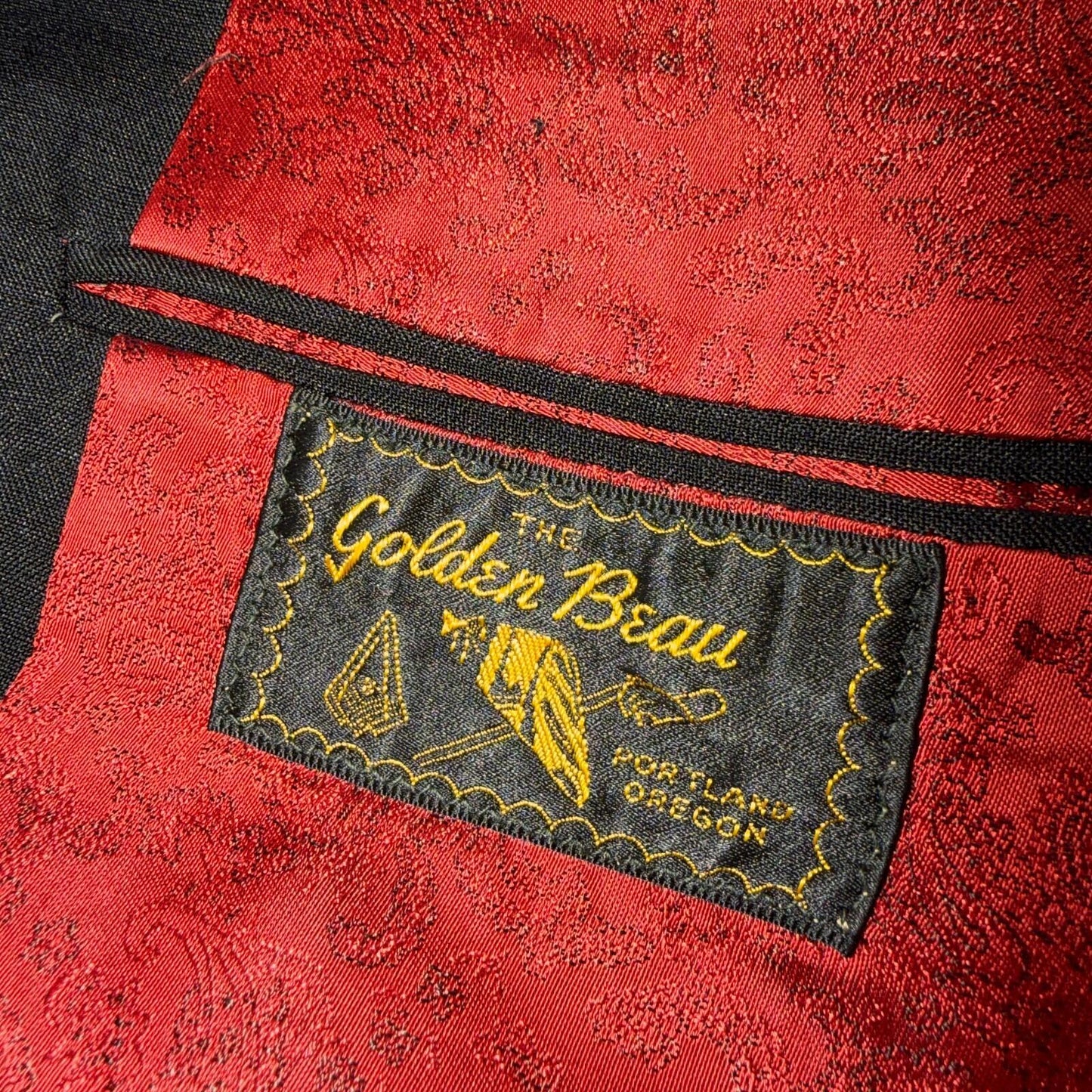 VTG Mens 2 PC Suit 40 Jacket Coat Pants Black Rockabilly 60s 1960s Gab Poly West