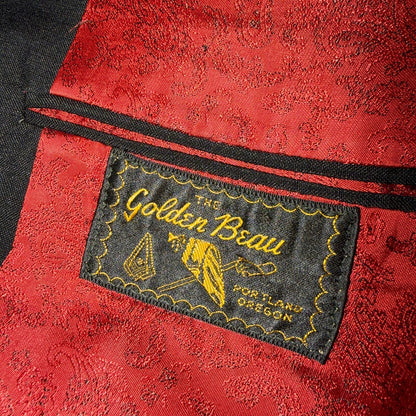 VTG Mens 2 PC Suit 40 Jacket Coat Pants Black Rockabilly 60s 1960s Gab Poly West