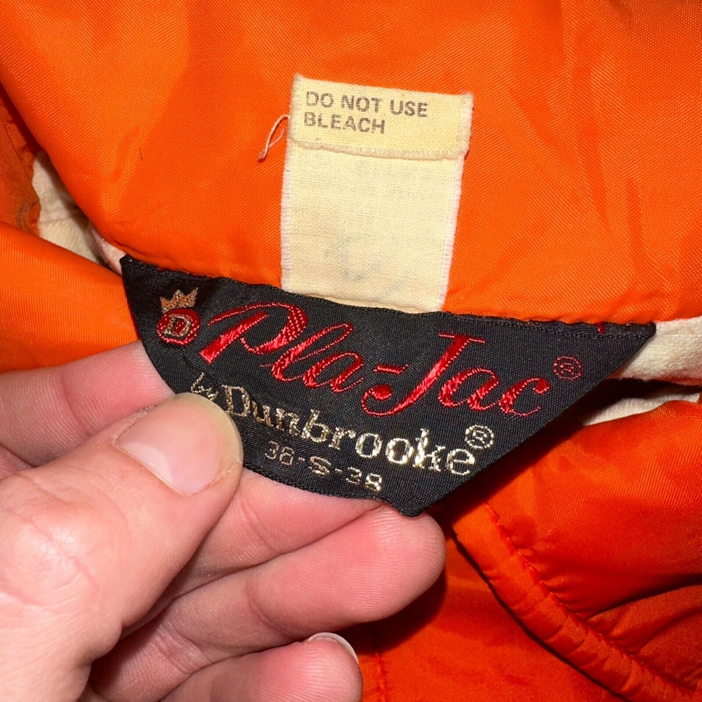 Vintage Indians Coach Starter Satin Jacket Nylon 80s Orange Chainstitch Pat