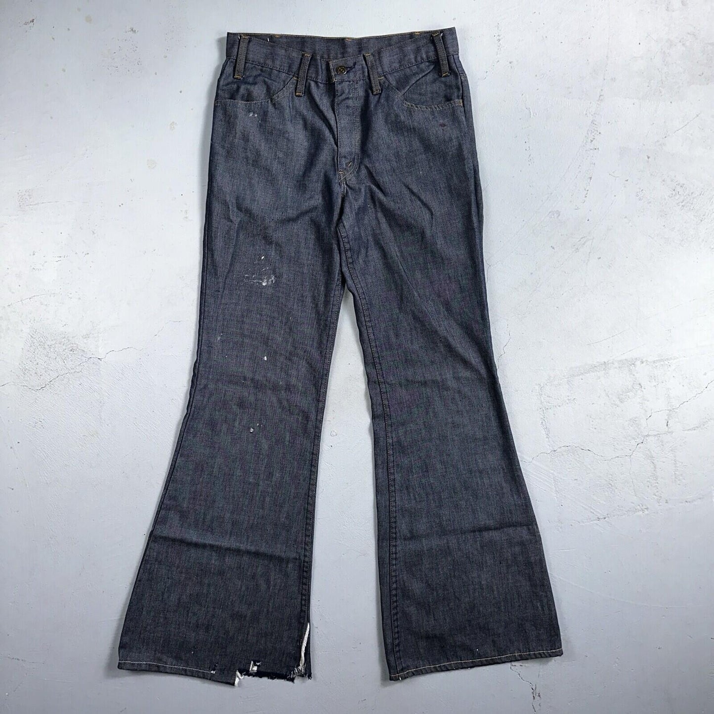 Levis 684 Orange Tab VTG Big Bell Dark Wash Bell Bottom Flare Jeans Sz 29x32