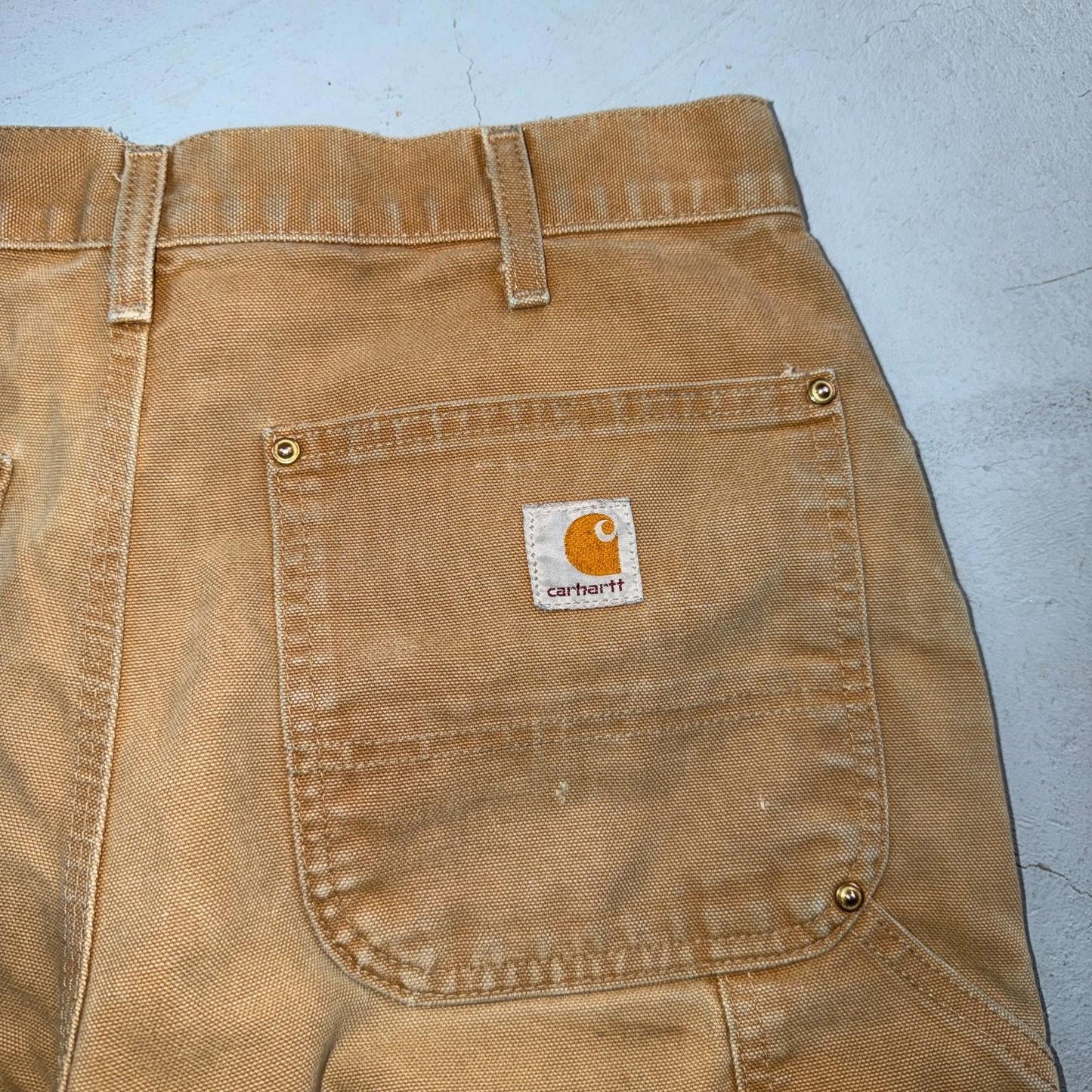 Carhartt VTG Double Knee Carpenter Pants B01 USA BRN Brown 32x34 Thrashed 30x33