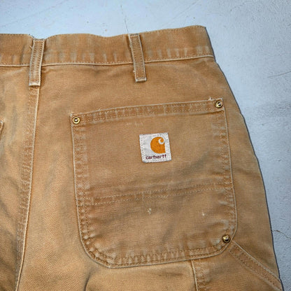 Carhartt VTG Double Knee Carpenter Pants B01 USA BRN Brown 32x34 Thrashed 30x33