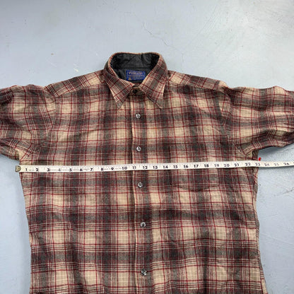 Pendleton Shirt L Red VTG Virgin Wool Preppy Fireside 60s 70s Outdoors Mens