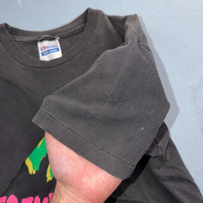Levis Legendary VTG T Shirt Graphic Tee Black Thrashed Cool Neon Single Stitch