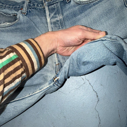 Levis 501 Vintage 80s Redline Selvedge USA XX Jeans Light Wash 36x38 Act 33x33