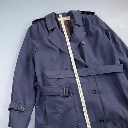 Jacques Gevertz Size 40 Blue Button Up Coat VTG Double Breast Peacoat 80s Paris