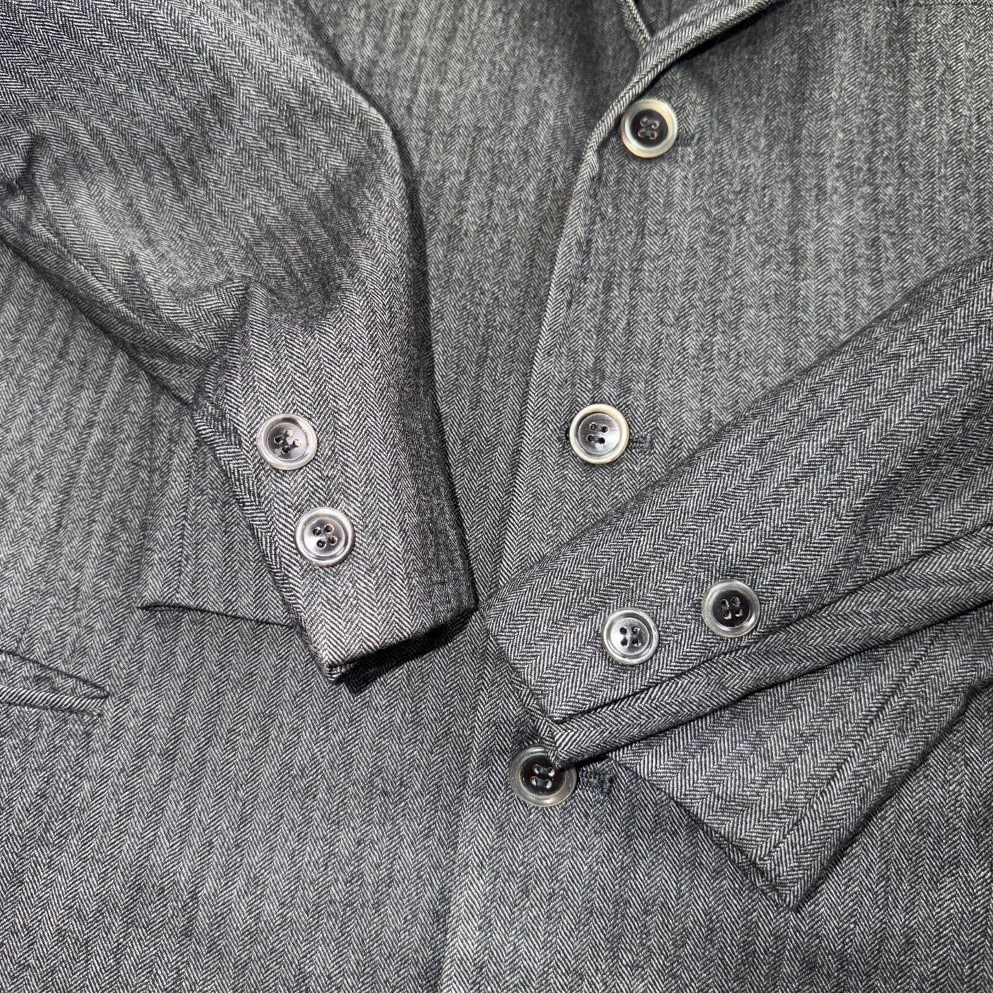 VTG Mens 2 PC Suit 46 Jacket Coat Pants Gray Rockabilly 60s 1960s HBT Drop Loop
