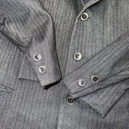VTG Mens 2 PC Suit 46 Jacket Coat Pants Gray Rockabilly 60s 1960s HBT Drop Loop