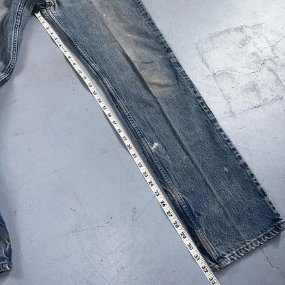 Levis 501 Vintage 90s USA XX Straight Leg Jeans 33x36 Light Wash Act 30x32