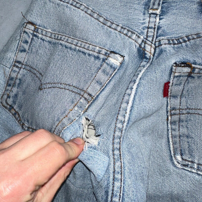 Levis 501 Vintage 80s Redline Selvedge USA XX Jeans Light Wash 524 Act 25x29