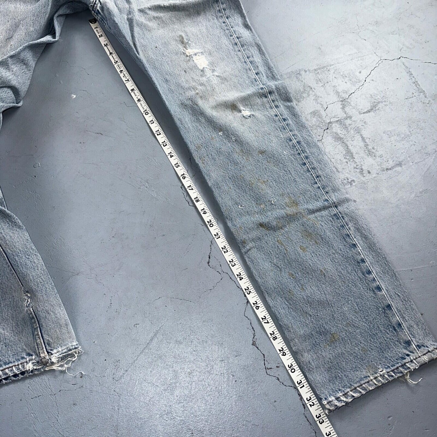 Levis 501 Vintage 90s USA XX Straight Leg Jeans Blue Light Wash 34x34 Act 31x33