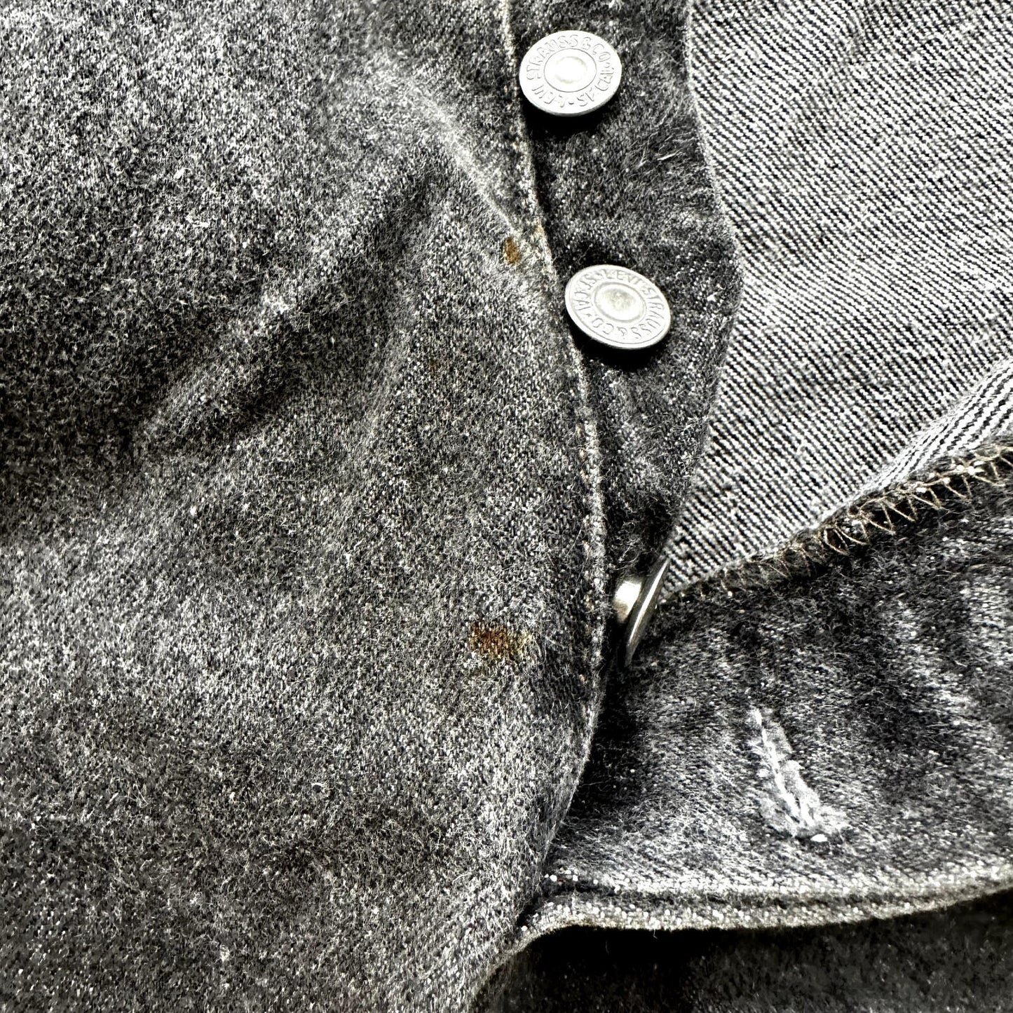 Vintage Levis 501 Button Fly 90s Tag Jeans Black Gray 80s 38x34 Act 35x32