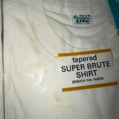 VTG 1960s JOCKEY LIFE White T Shirt Medium 4 Packs Deadstock Lot Slim Guy 60s