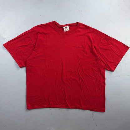 Nike Red Swoosh Basic 90s VTG T Shirt 1990s USA Gym Boxy Fit Cool Size XL