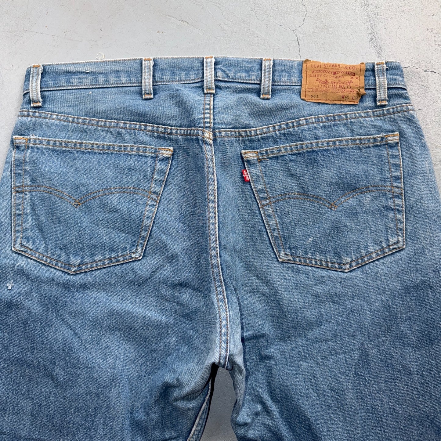 Levis 501 Vintage 80s USA XX Straight Leg Jeans Blue Light Wash 40x33 Act 38x29