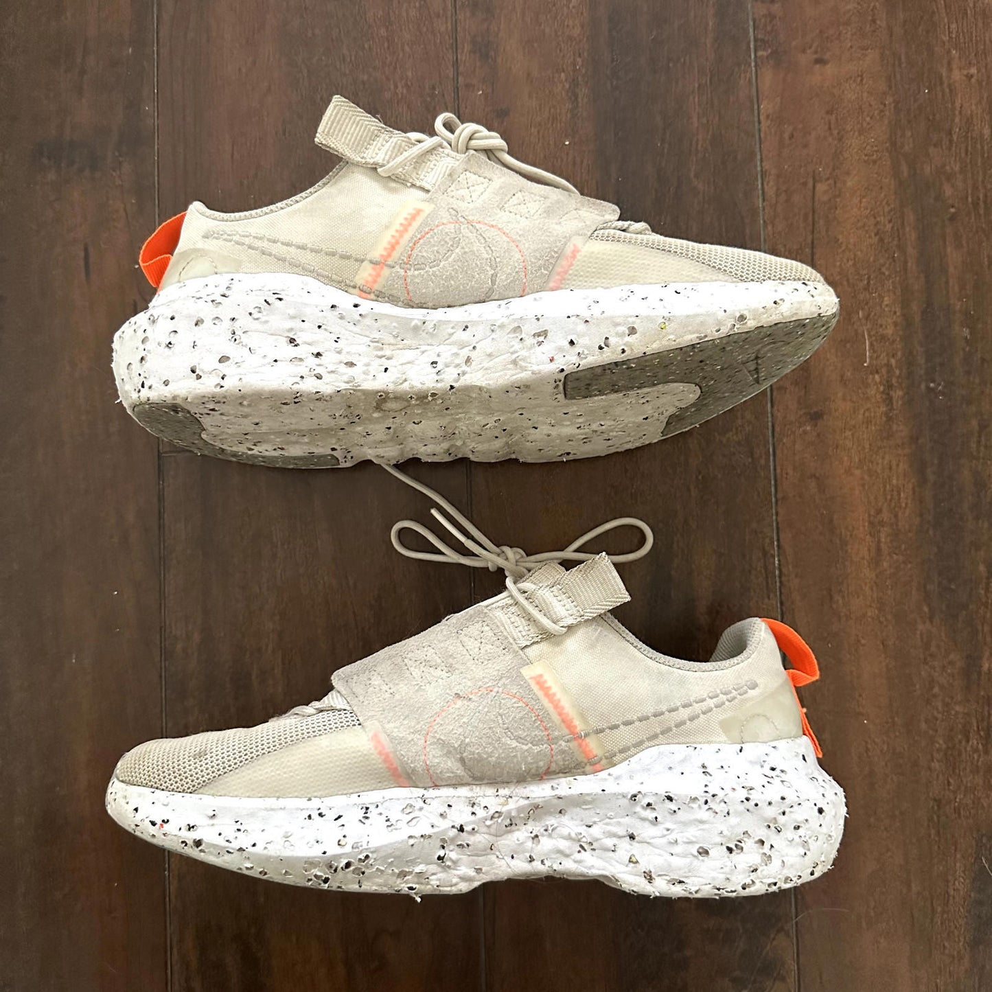 Nike Men's Crater Impact Lace Up Shoes Beige Orange Size 8.5 DB2477-100 No Box
