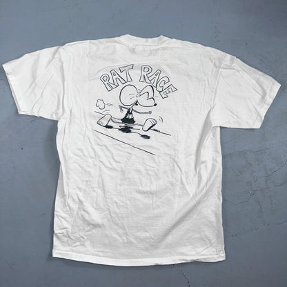 Rat Race Hanes Beefy XL Crazy VTG T Shirt 90s College Running 27 Funny Random
