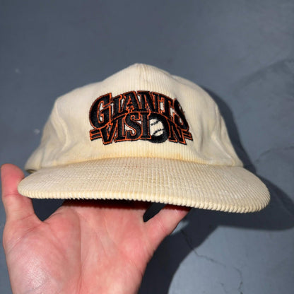 VTG Corduroy San Francisco Giants Snapback White Hat Cap Hat Giants Vision