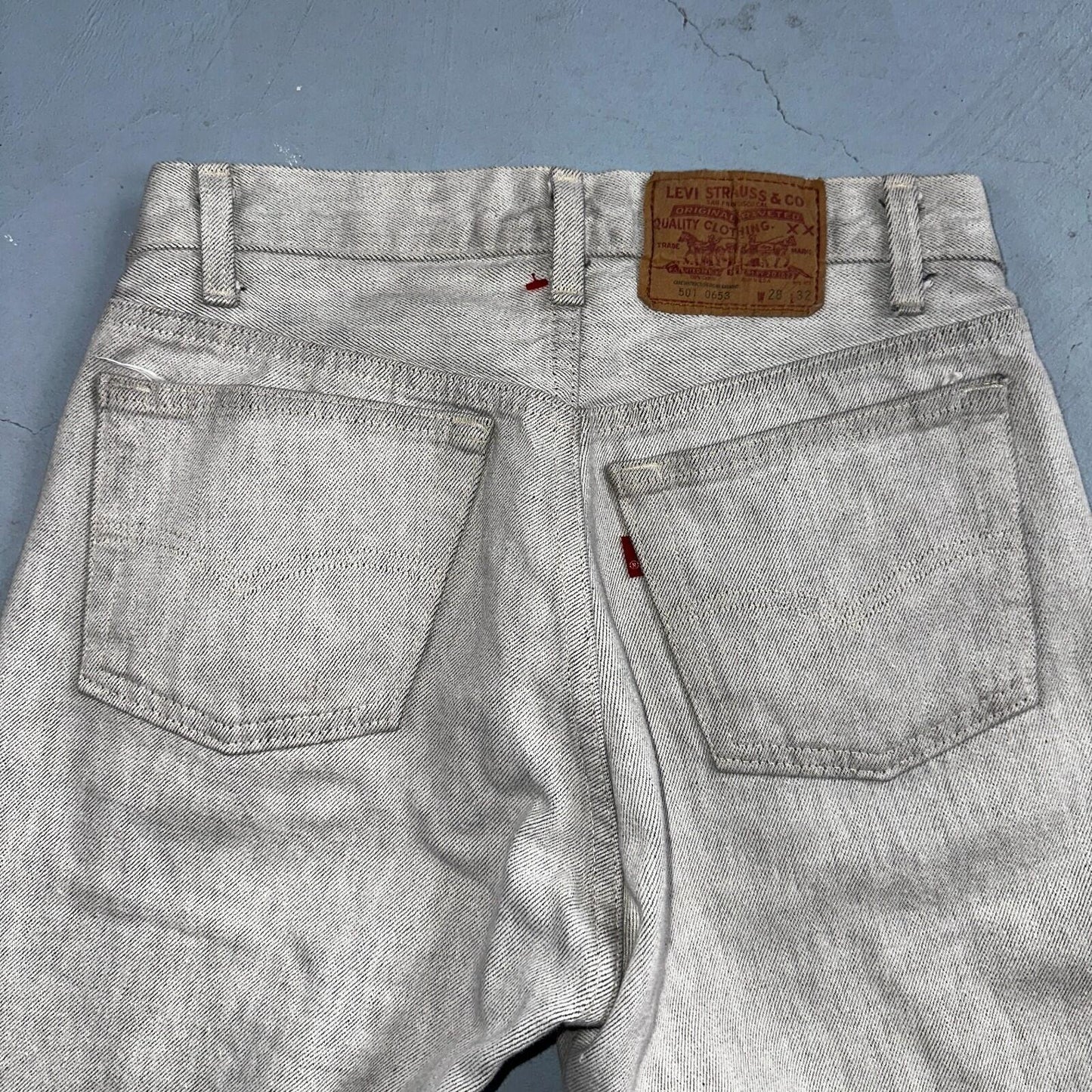 Levis 501 Vintage 80s USA XX Straight Leg Jeans Gray Light Wash 28x32 Act 27x31