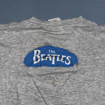 Beatles Rock Band 1997 VTG T Shirt 90s Gray Thrashed Music Grunge 1960s