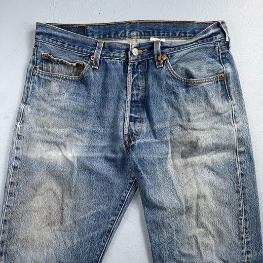Levis 501 Vintage Y2K XX Straight Leg Jeans Blue Light Wash 35x34 Act 33x31